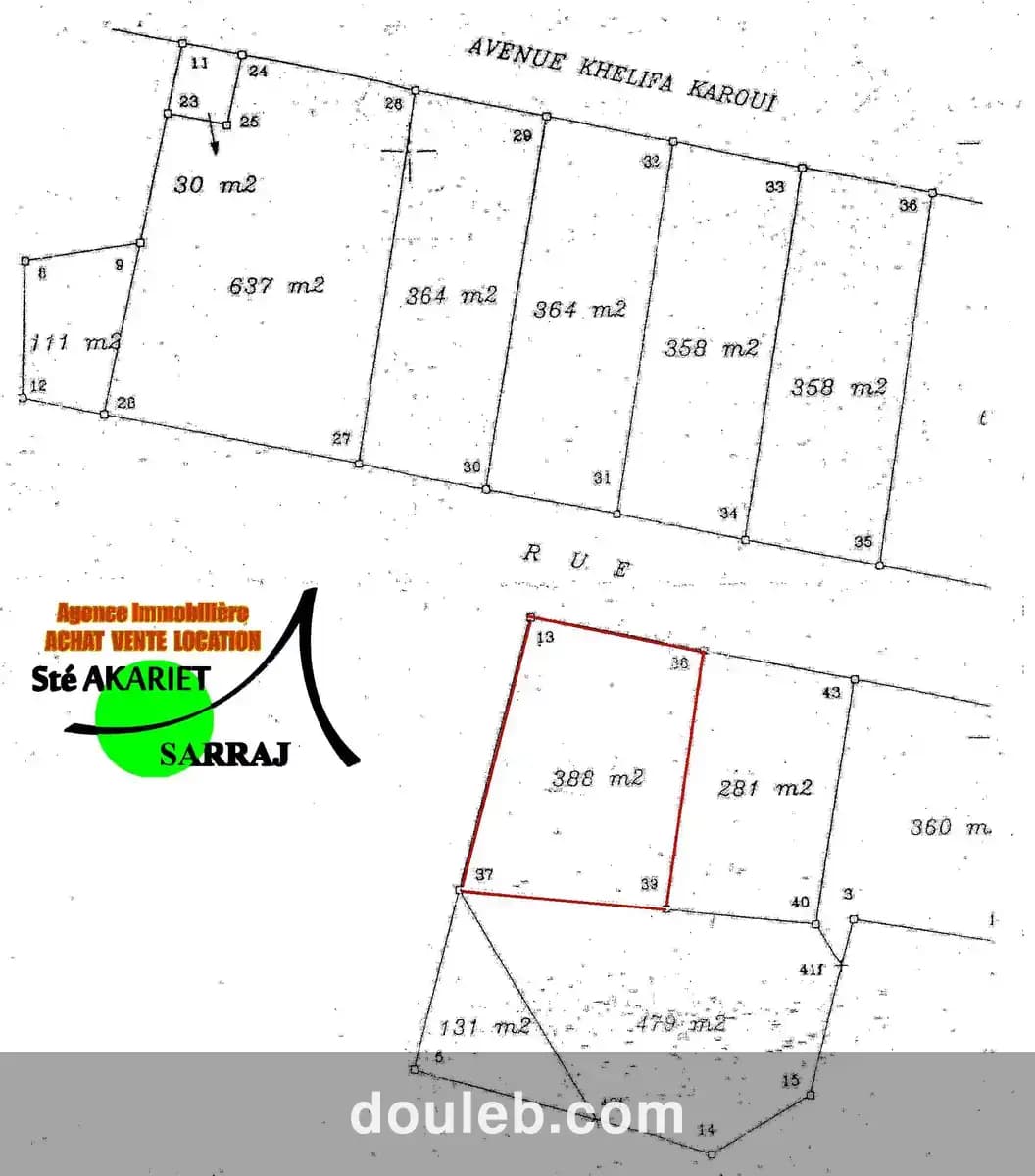 Terrain 388m pas loin lotissement afh vers jaouhra à Tunis