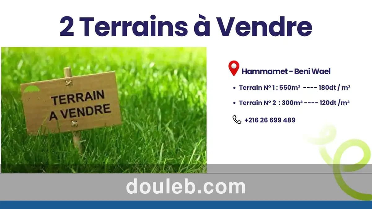 2 terrains à hammamet beni wael - Photo 1