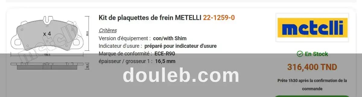 Plaquettes frein porsche macan cayenne 2014 2026 - Photo 1