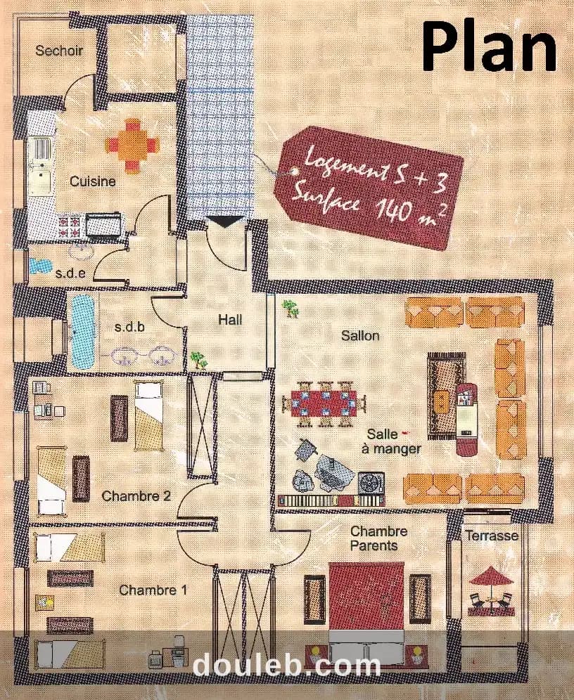 Appartement salon plus 3 haut standing - Photo 1