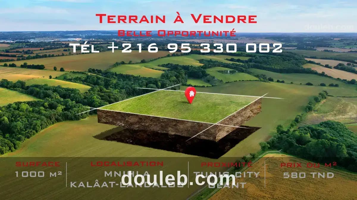 Terrain 1000 m2 à jinen ennahli mnihla ariana - Photo 1