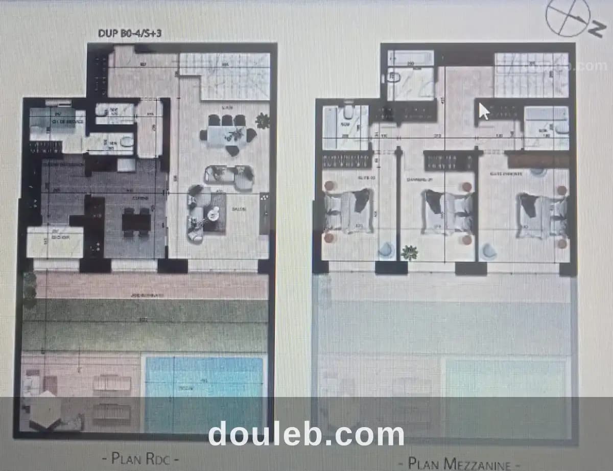 Duplex s3 neuf avec piscine à ain zaghouan - Miniature 4