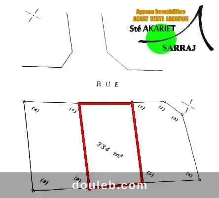 Terrain 334m convient pour villa hammem sousse - Photo 1