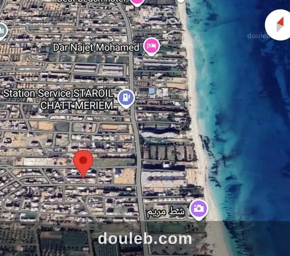 Terrain 248m et 300 m avec vue mer à chatt mariem à Sousse