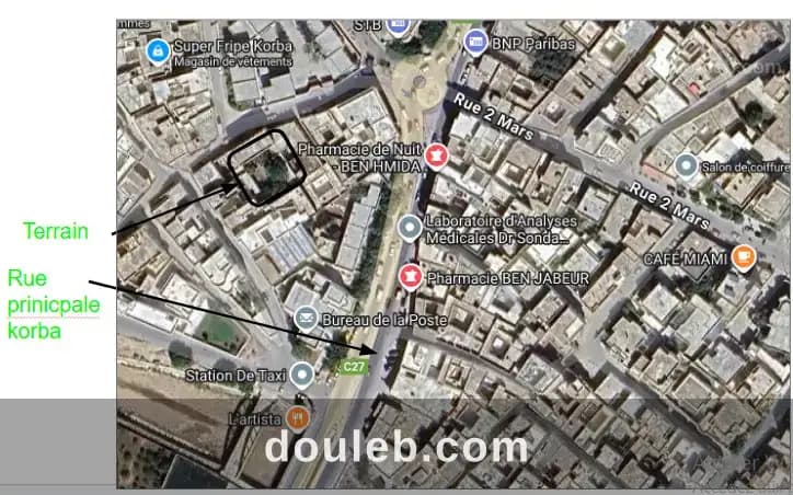 Terrain 400 m a korba opportunité rare à Nabeul