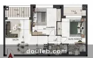 Appartement s2 vue mer sidi mahersi ref1266a - Miniature 2
