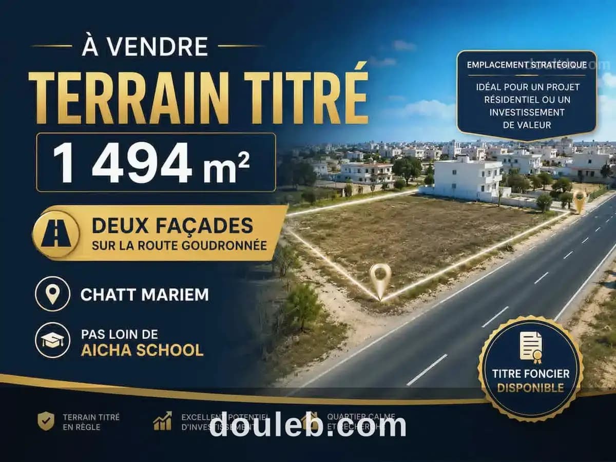 Lot 1494m chatt mariem prés école aicha school - Photo 1