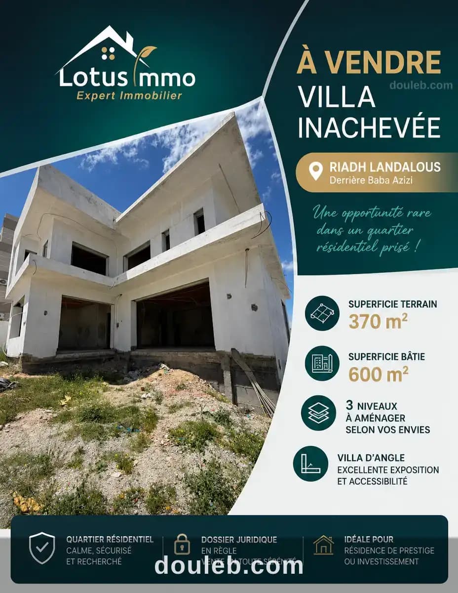 Villa inachevée à riadh landalous - Photo 1