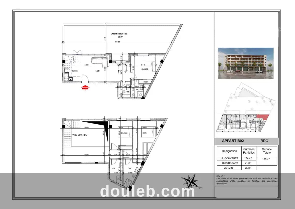Duplex s3 avec piscine privée à mahdia - Miniature 2