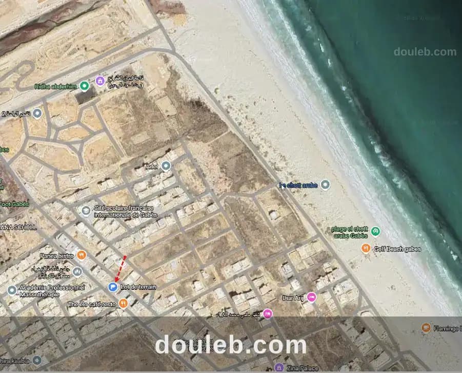Terrain titré et viabilisé plage chott el arab à Gabès