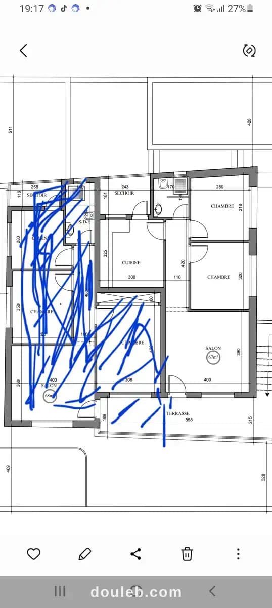 Appartement s2 inachevé à Monastir