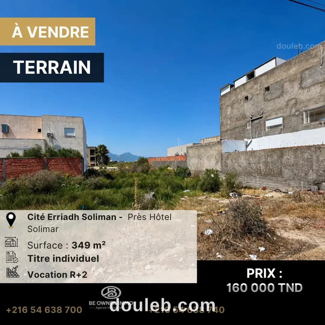 Terrain de 349 m2 av à Ben Arous