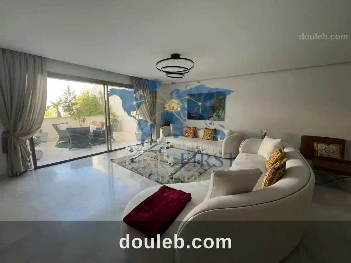 Appartement s2 avec jardins et piscine à gammarth - Miniature 3