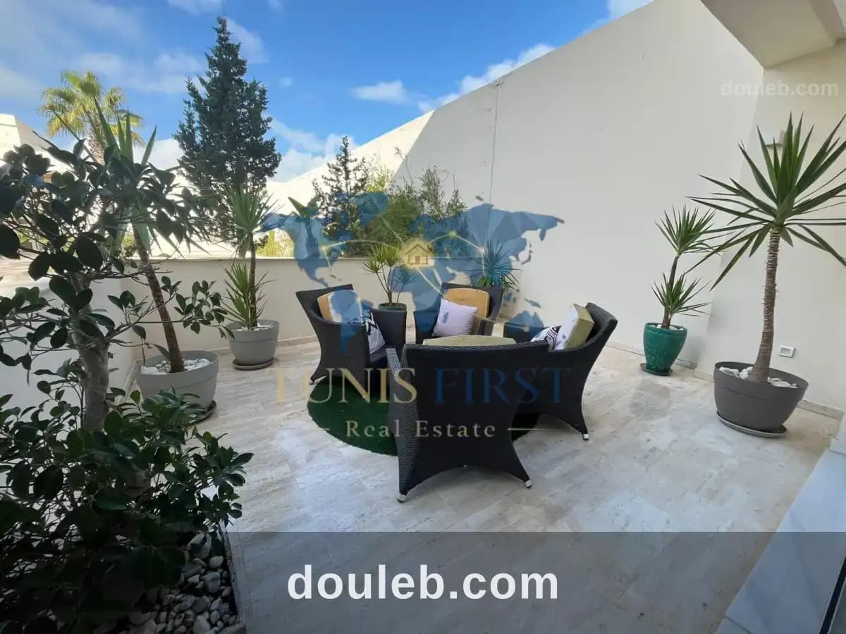 Appartement s2 avec jardins et piscine à gammarth - Miniature 4