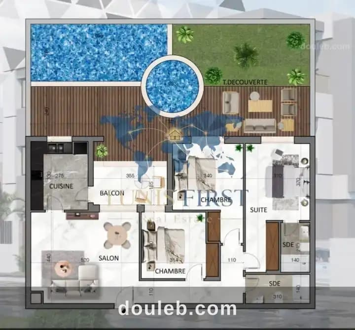 Appartement s3 à la nouvelle soukra à Ariana