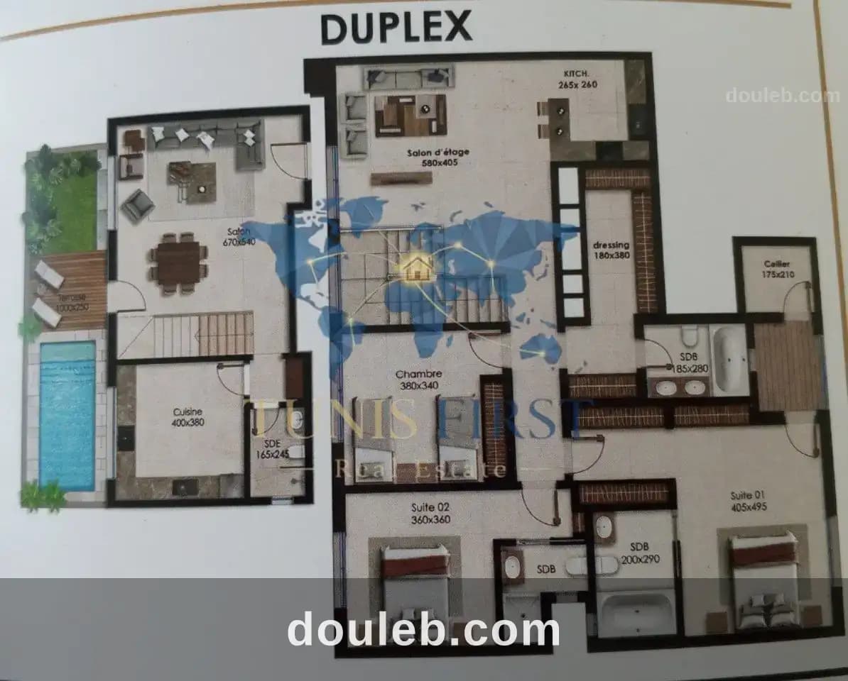 Luxueux duplex à ain zaghouan nord à Tunis