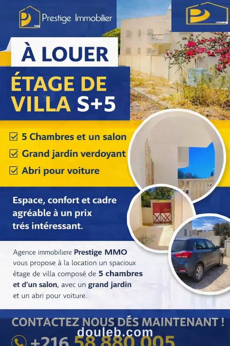 Étage de villa s plus 5 à Nabeul