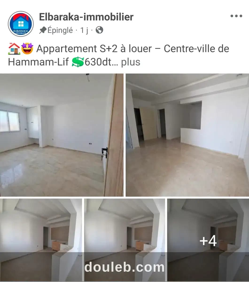 Appartement s2 centre ville hammam lif à Ben Arous