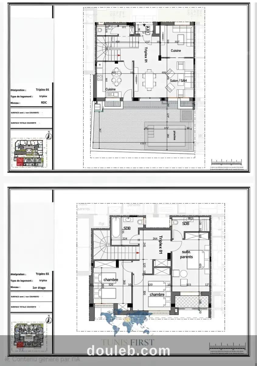 Triplex à ain zaghouan nord - Miniature 2