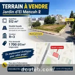 un terrain jardin del ref433a à Ariana