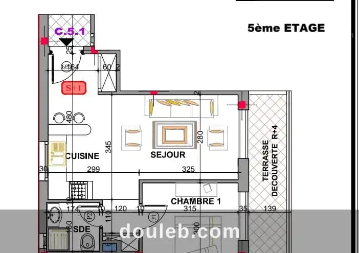 Appart splus 1 à la nouvelle soukra à Tunis