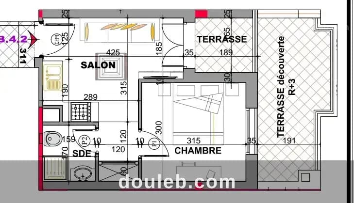 Apprt s1 avec terrasse à la nouvelle soukra à Tunis