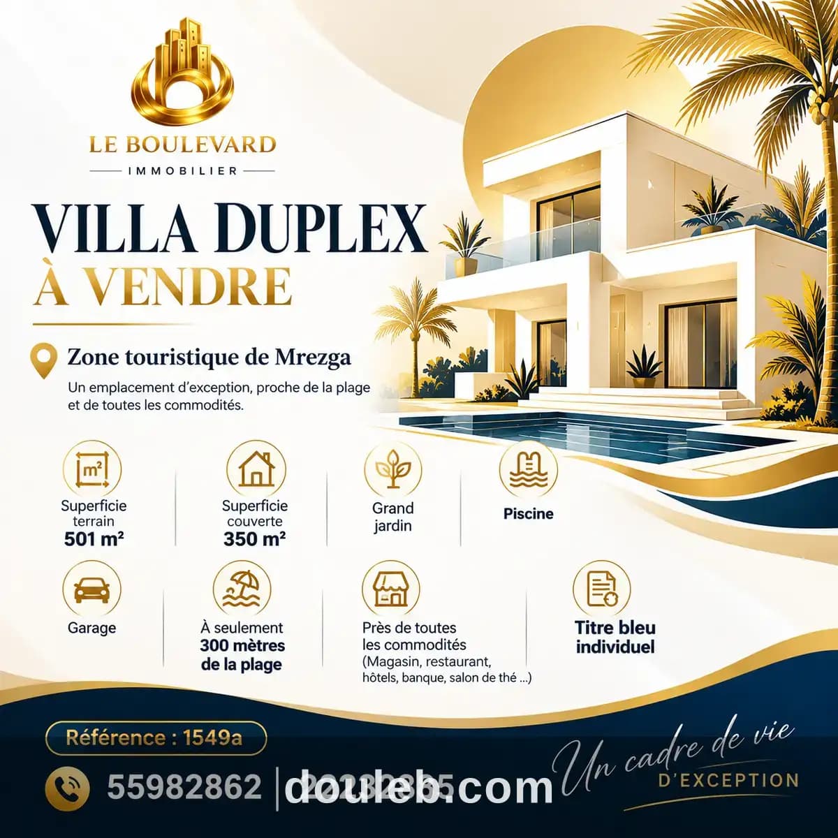 Villa dans la zone touristique de mrezga à Nabeul