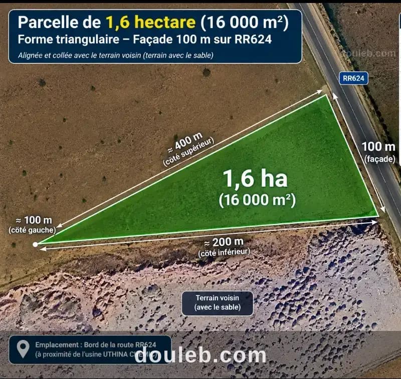 1 hect 800 m avec 100 m facade au bord rr 624 - Miniature 2