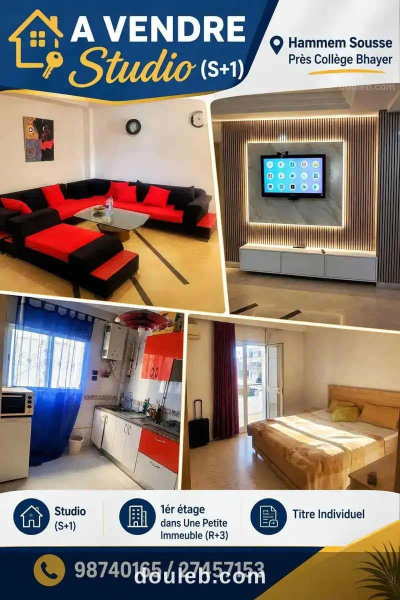 Coquette studio prés collége bhayer hammem sousse à Sousse