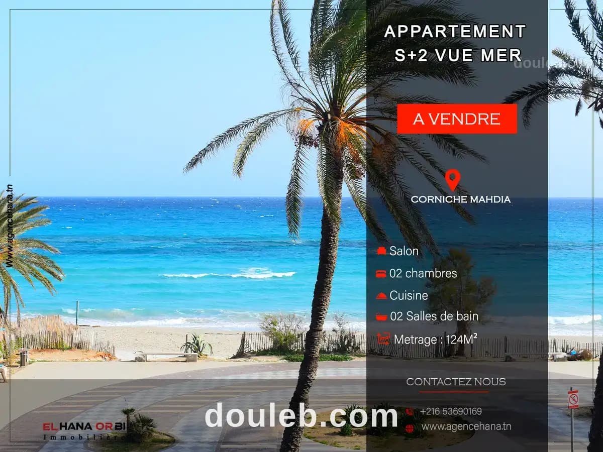 App s2 vue sur mer corniche mahdia - Photo 1