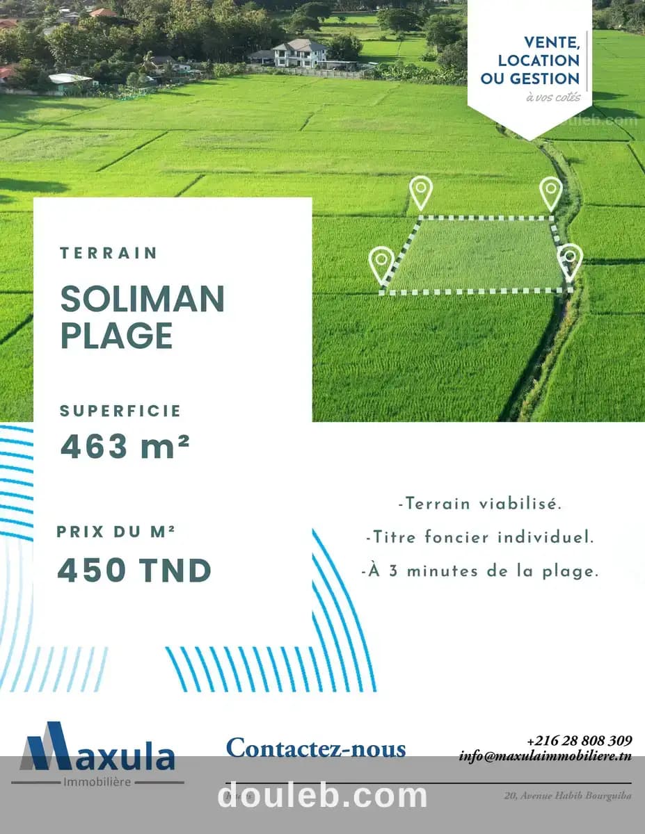 Terrain de 463m a soliman plage - Photo 1