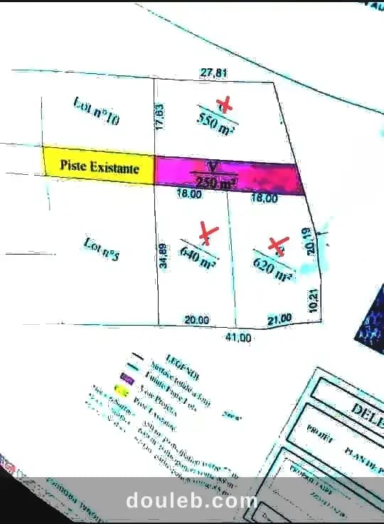 Des terrains 550m et 620m et 640m à rmila à Sousse