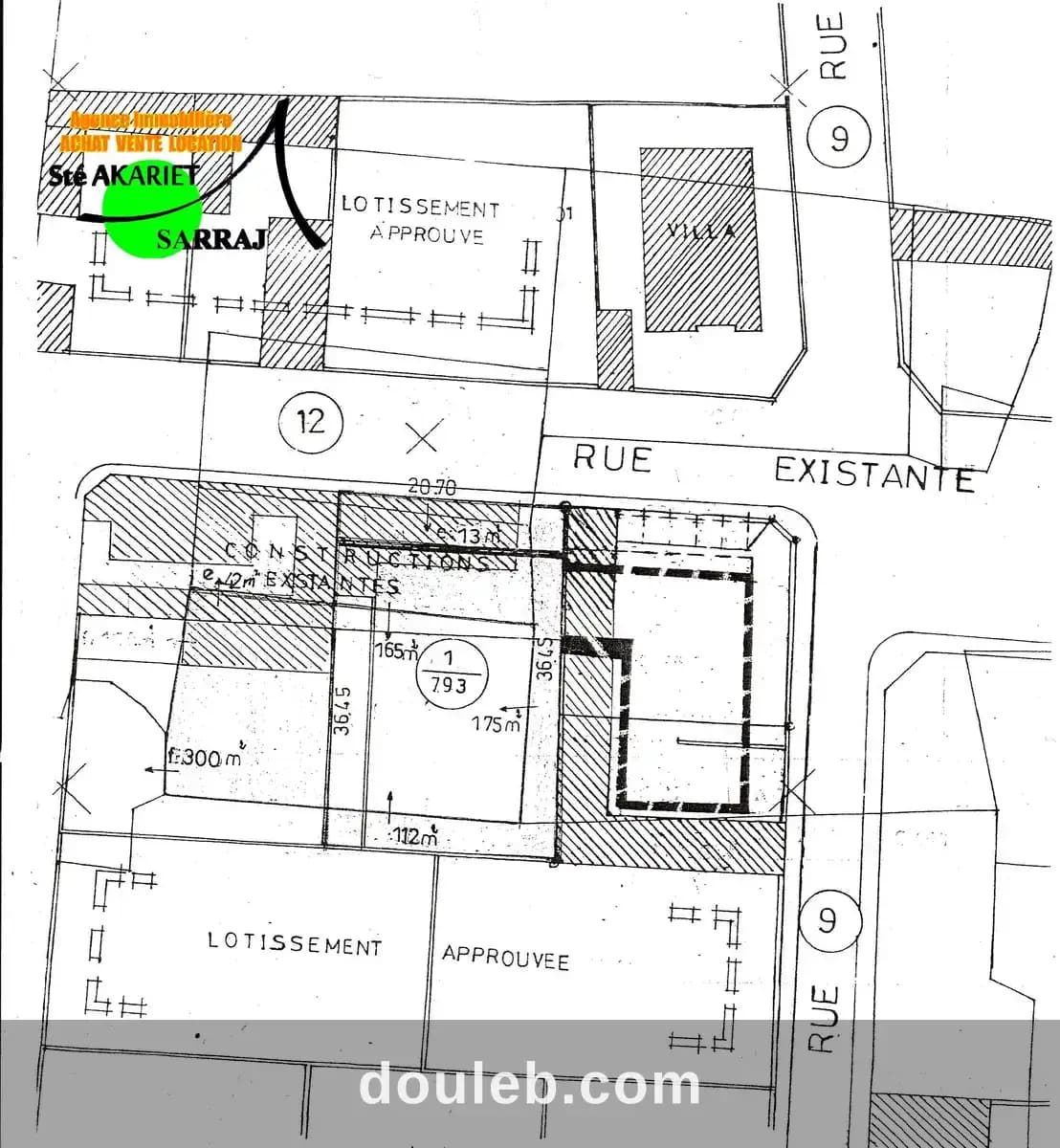 Terrain approuvé 793 pour promoteur rue iskandaria à Sousse