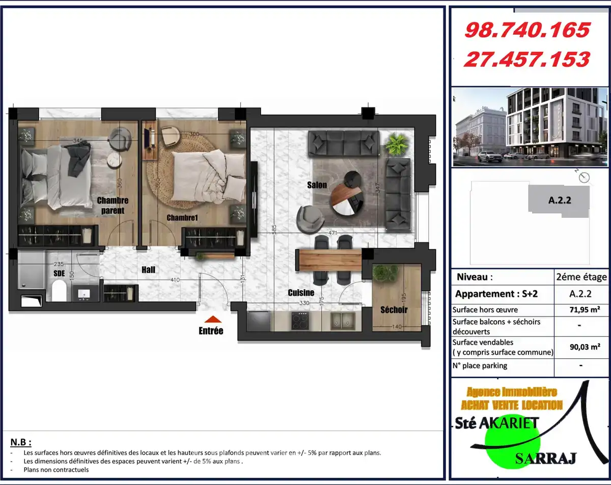 Des appartements en cours de construction à khzema - Miniature 2