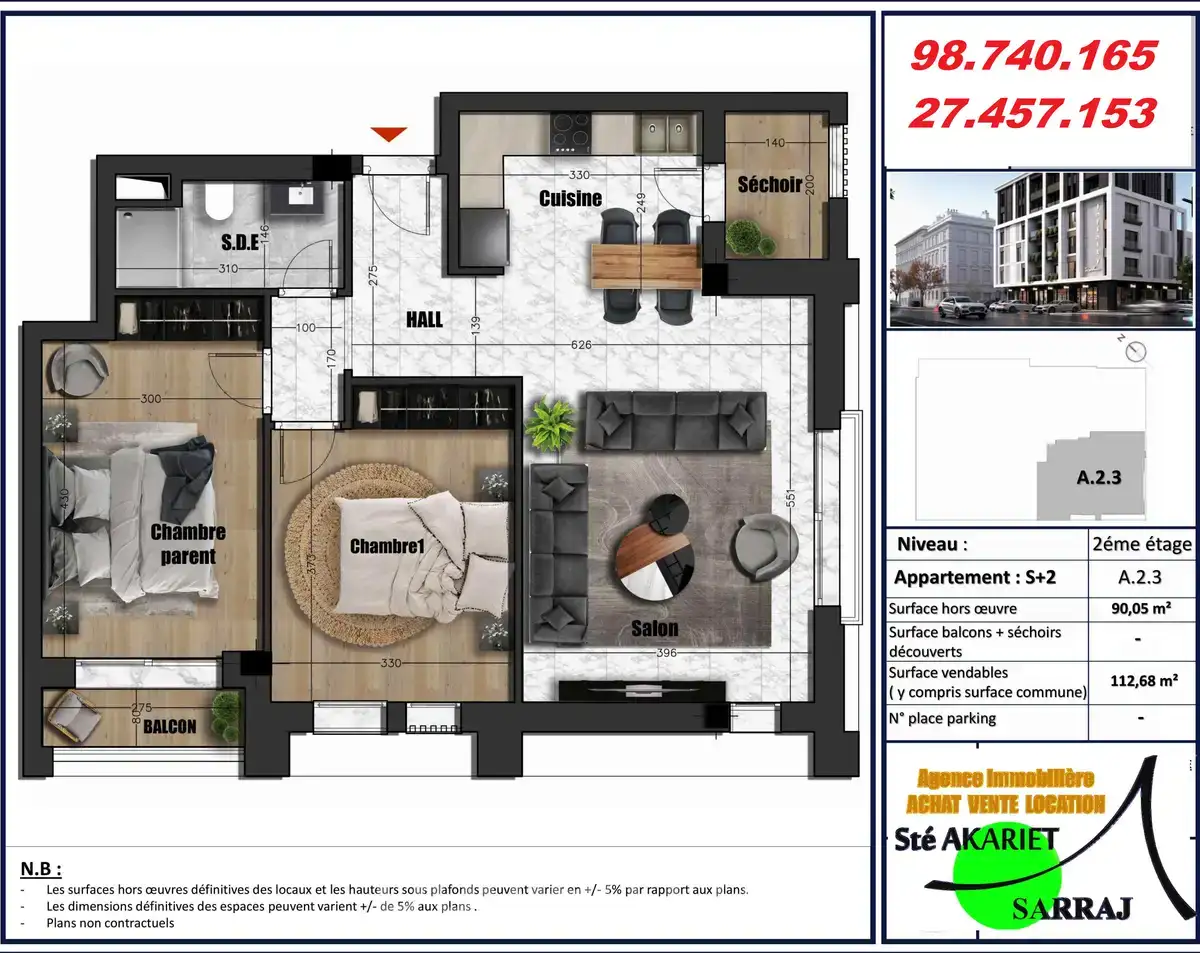 Des appartements en cours de construction à khzema - Miniature 3