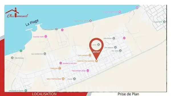 Terrain de 257 m2 de coin com résid 670 tnd le m2 - Miniature 3