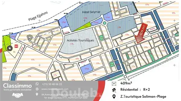 Terrain de 409 m2 à 485 tnd le m2 - Miniature 5