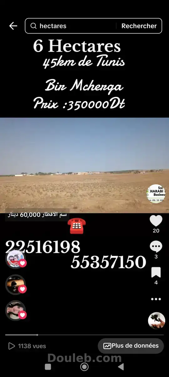 6 hectares nu a mnagaa 45 km de tunis - Miniature 4