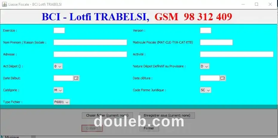 Logiciel liasse fiscale 2026 à Tunis
