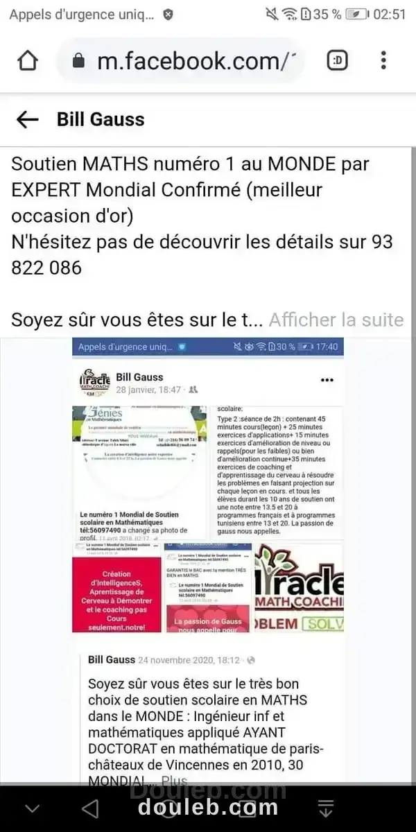 Soutien math num 1 au monde par expert mondial à Tunis