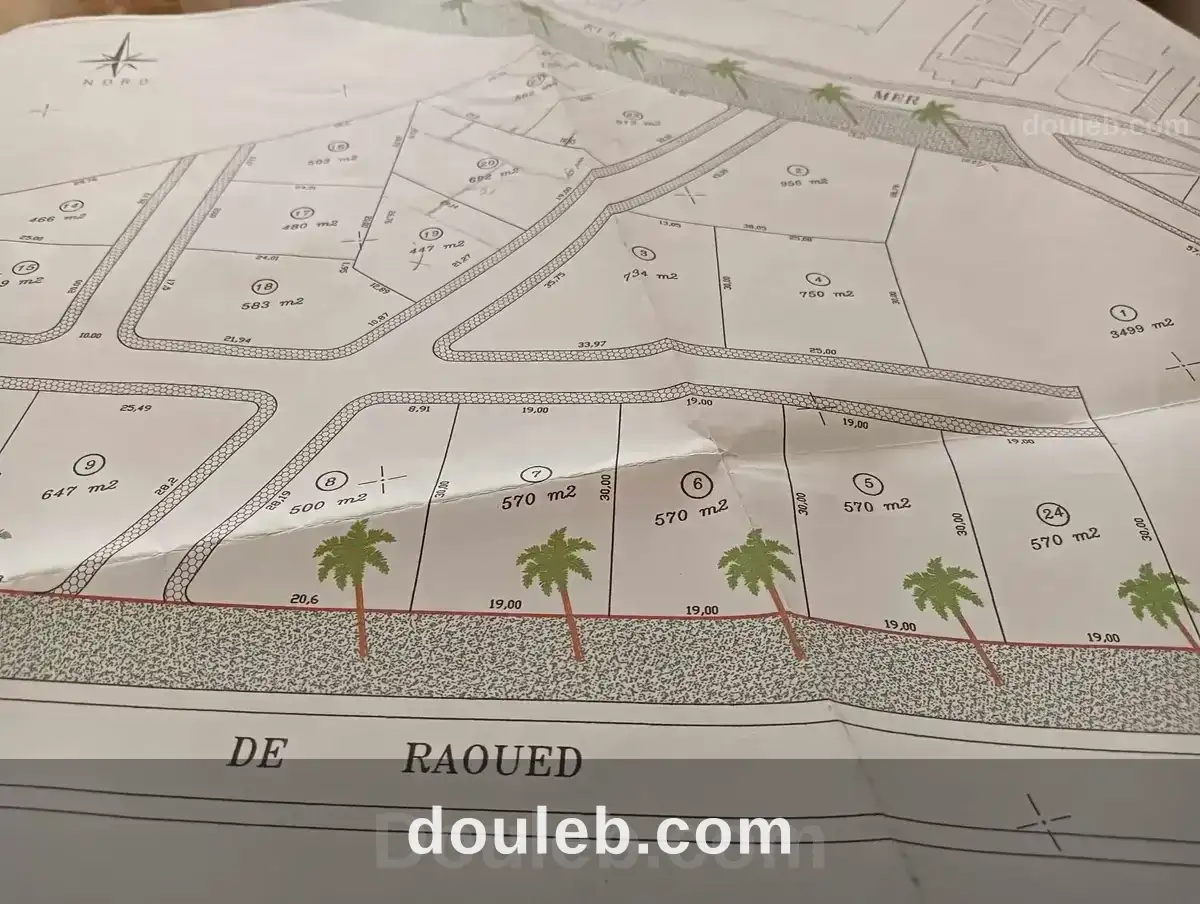 Un terrain sur la route principale de raoued plage - Photo 1