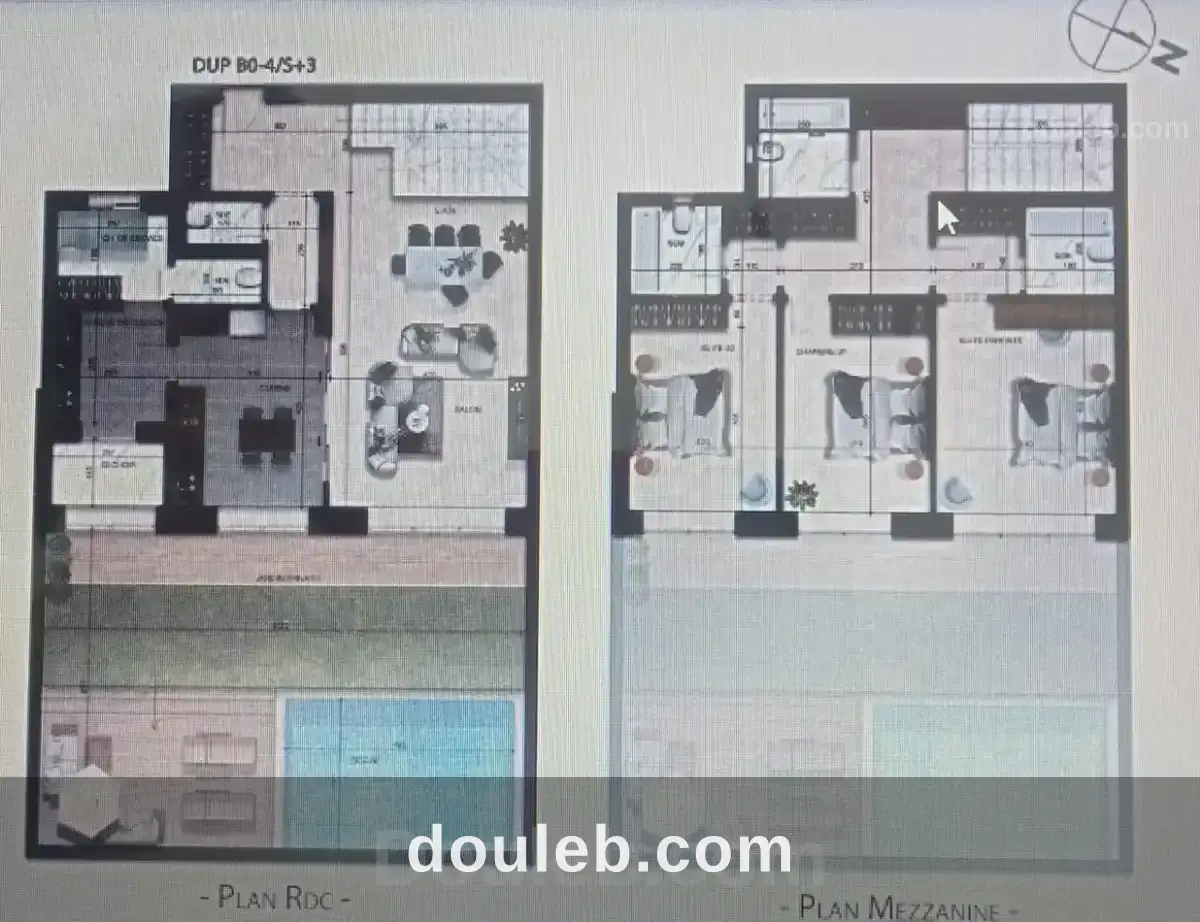 Duplex s3 neuf avec piscine à ain zaghouan - Miniature 4