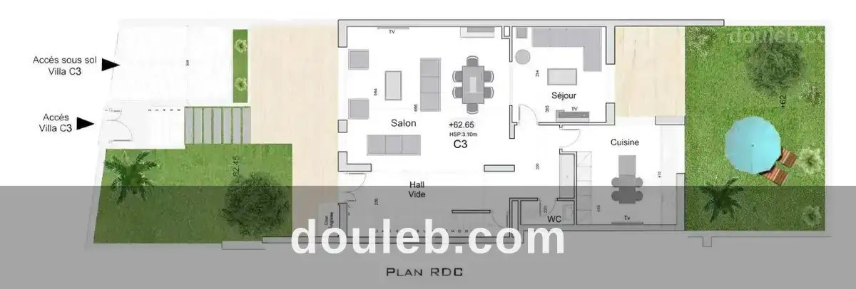 Villa jumelée avec jardin à gammarth - Miniature 5