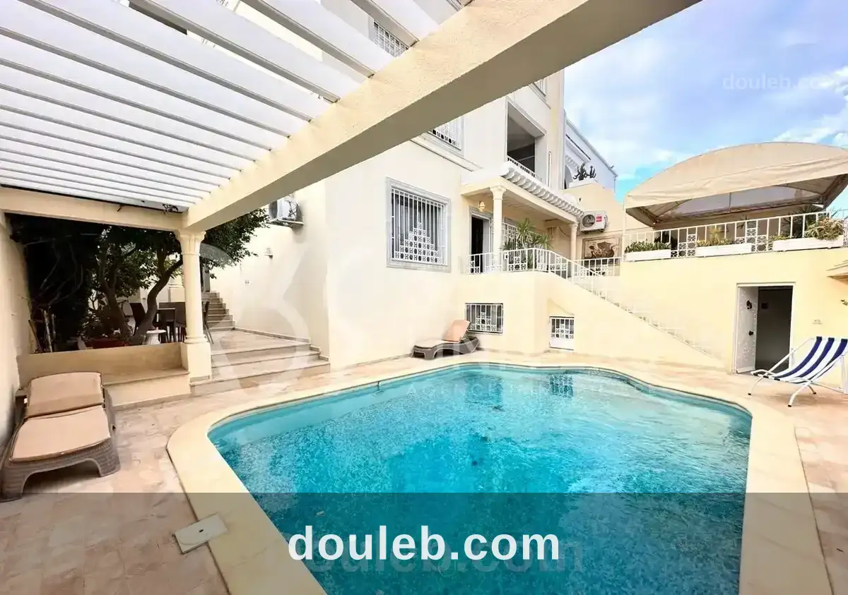 Rez de chaussee avec piscine a gammarth - Miniature 5