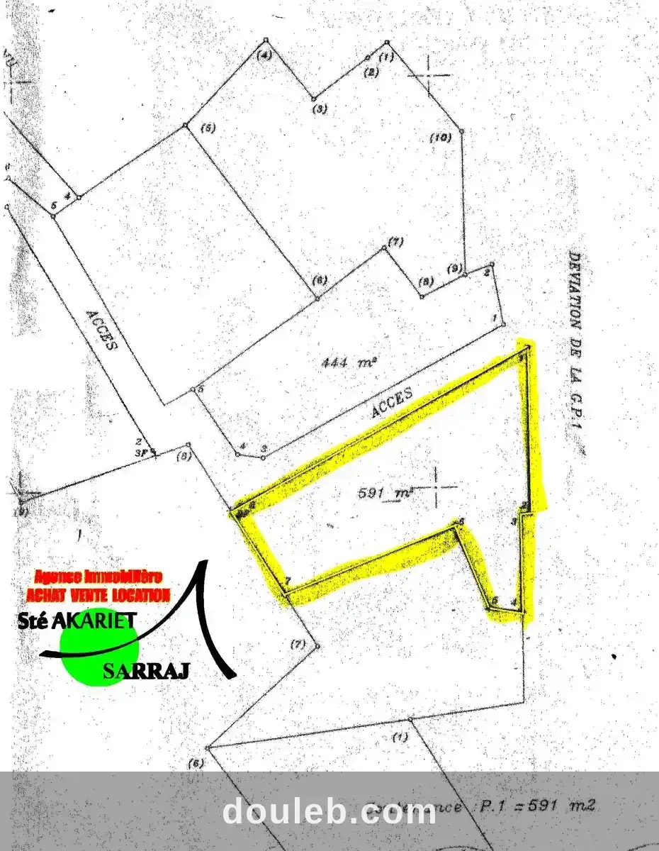 Terrain 591m sur la route ceinture hammem sousse - Photo 1
