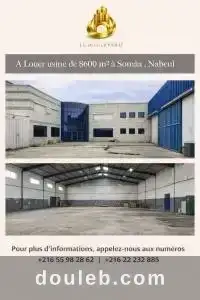 A usine avec 4 ateliers et ref1454a à Tunis