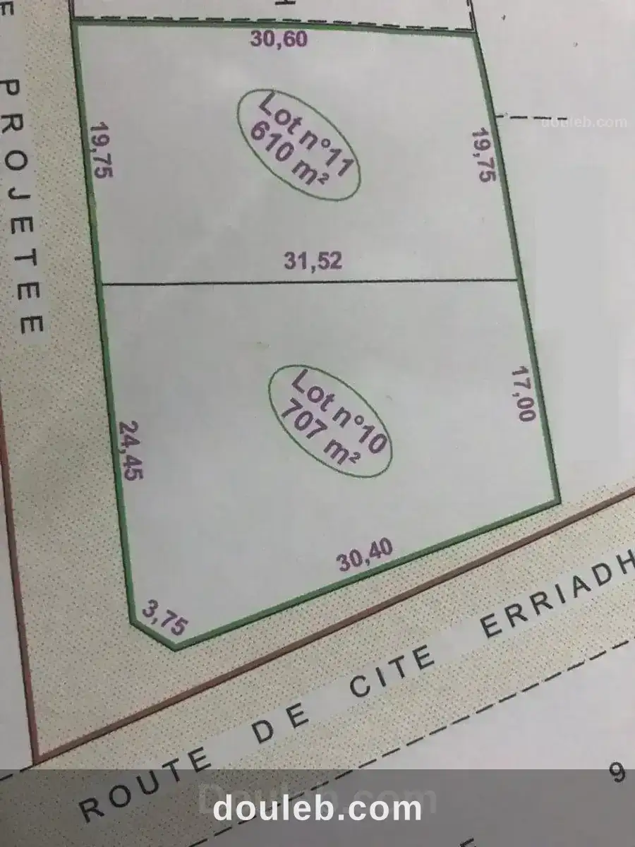 Borj touil vnt ter 600m2 à Tunis