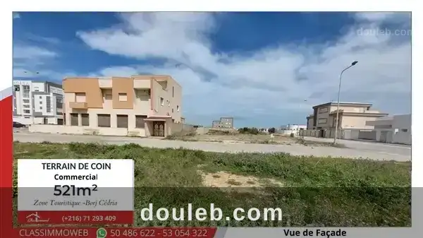 Terrain de 521 m2 de coin commercial résidentiel à Tunis