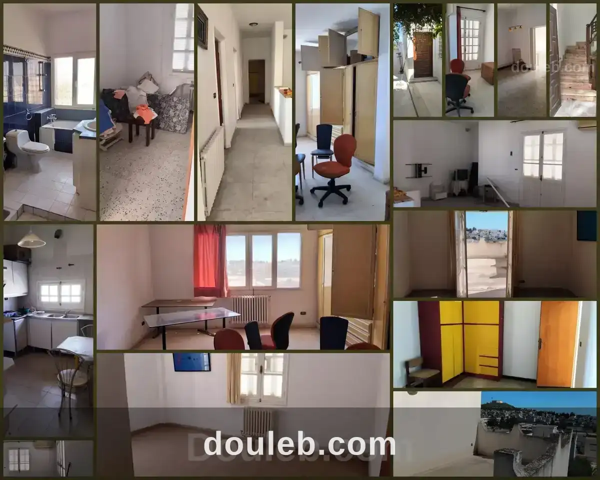 Etage villa ouardia1garage jardin 2terrasses à Tunis