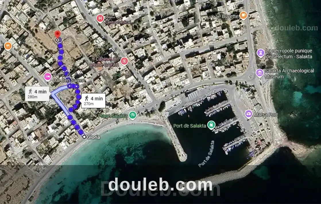 Terrain 210 m2 au centre de salakta à Tunis